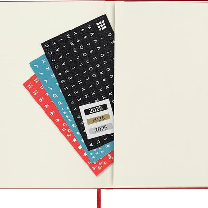 MOLESKINE - 2025-12 Month Daily Hard Cover Diary - Large - Scarlet Red