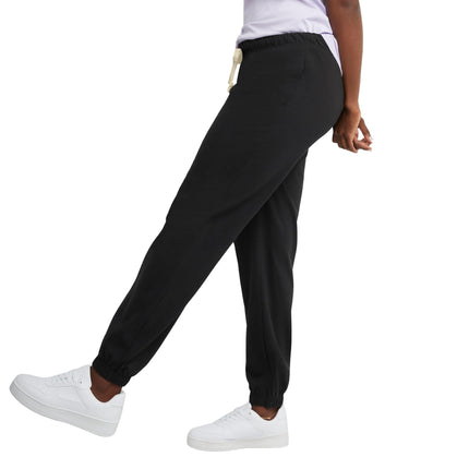 Hanes Women's Essential Jogger Pants, Drawstring Sweatpants, 100% Cotton Jersey, 29", Black, XL