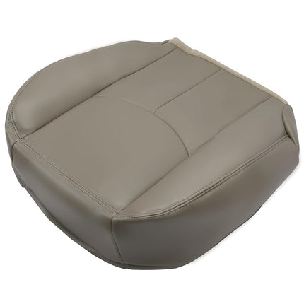ECOTRIC Seat Bottom Cover Synthetic Leather Compatible with 2003-2007 GMC Sierra & Chevrolet Silverado 1500/2500/3500 2006-2007 Chevrolet Avalanche 1500/2500 - Medium Neutral Tan - Driver