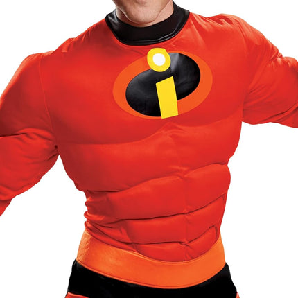 Disguise 66844C Mr. Incredible Classic Muscle Adult Costume Disney Sized, Red, XX-Large (50-52)