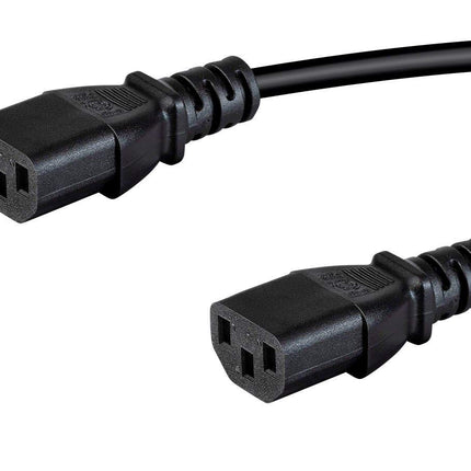Monoprice Heavy Duty Splitter Power Cord - 2 Feet - Black | IEC 60320 C20 to 2X IEC 60320 C13, 14AWG, 15A, SJTW, 100-250V