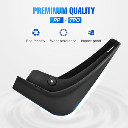 Nilight Mud Flaps for Tesla Model 3 2017 2018 2019 2020 2021 2022 2023, No Drilling Precision Fit Exterior Accessories Heavy-Duty Splash Guards Protection, Front & Rear Set