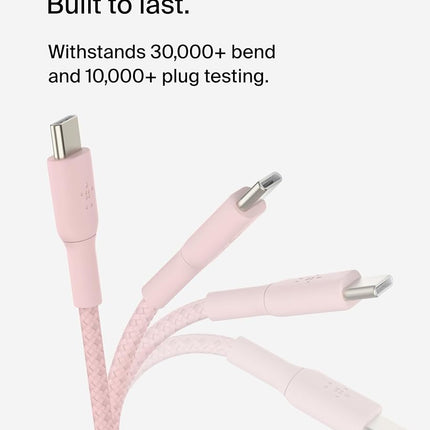 Belkin BoostCharge Braided USB-C to USB-C Cable (1m/3.3ft) for iPhone 16, iPhone 17 Pro, iPhone 17 Pro Max, Galaxy S25, S24, Galaxy Note, Pixel 10 & 9, iPad Pro, Nintendo Switch 2 and More