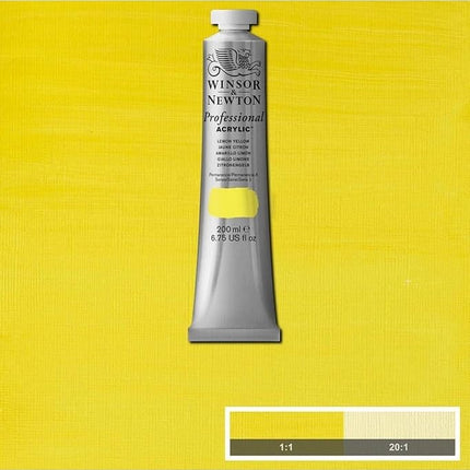 Winsor & Newton 2337346 200ml Professional Acrylic Colour Tube - Lemon Yellow