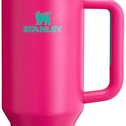 Stanley Quencher H2.0 Vaso con Asa y Pajita, 1180 ml, Tapa de Rosca de 3 Posiciones, Compatible con Portavasos de Coche, Taza Aislada de Acero Inoxidable, Sin BPA, Rosa Pasión
