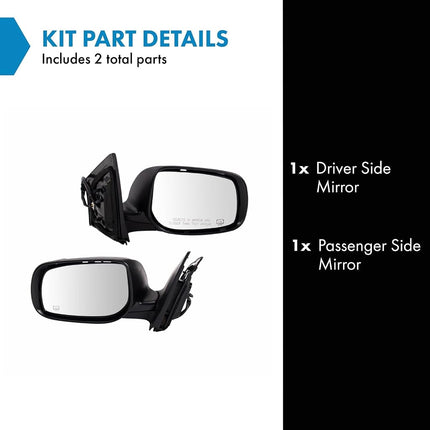 TRQ 2 Piece Driver and Passenger Side Mirror Assembly Set Electric Adjustment Non-Heated No Memory Black Compatible with 1997-2005 Buick Century 1997-2004 Regal GM1320212 GM1321212