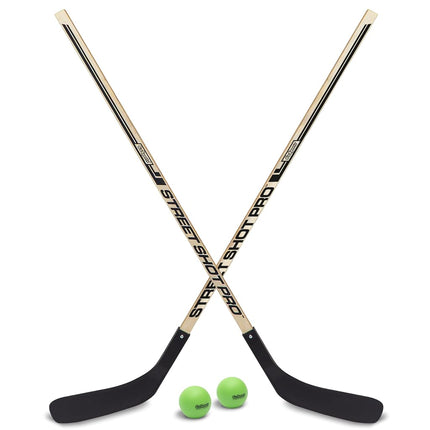 GoSports Hockey Street Set - Includes Pop-Up Goal and 2 Hockey Sticks with 2 Hockey Street Balls