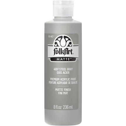 FolkArt Acrylic Paint, Steel Gray, 8 Oz