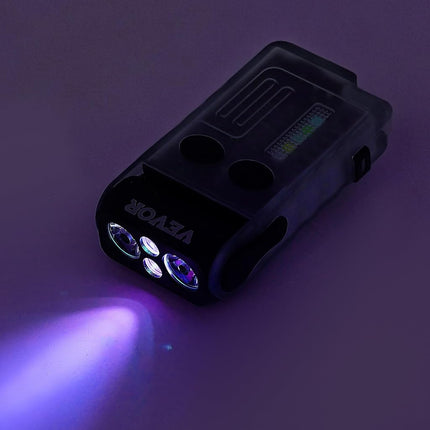 VEVOR Rechargeable Keychain Flashlight, Mini LED Flashlight with 13 Lighting Modes, Portable Pocket Flashlight with Clip, Magnetic Tail & 180° Rotating Head for Everyday Carry, Camping, Emergencies