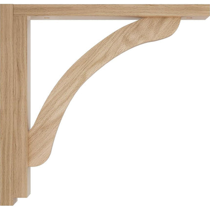 Ekena BKT02X12X12RERO 2 1/2" W 3/4" D x 12 1/4" H Reece Shelf Bracket, Red Oak