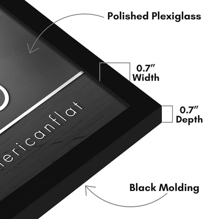 Americanflat 20x26 Picture Frame with Polished Plexiglass - Streamline Collection - Thin Border Picture Frame for Wall Display - Hanging Hardware Included - Black