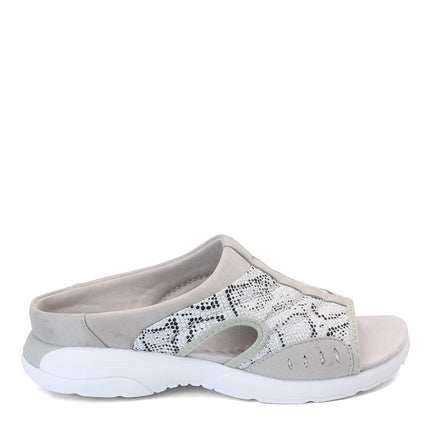 Easy Spirit Womens Traciee2 Open Toe Casual Slide Sandals, Silver,