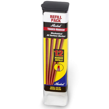 Markal 96240 Trades Marker Refill Pack (12 Refills), White