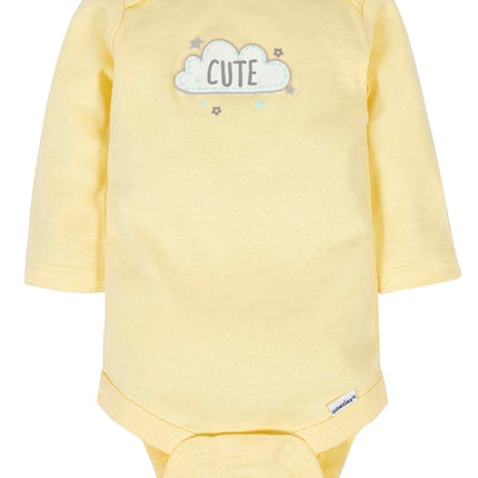 Gerber Unisex Baby 6 Pack Long-Sleeve Onesies Bodysuit, Animals Green, 12 Months