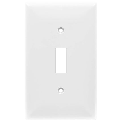 Enerlites 8811M-W-10PCS 1-Gang Toggle Switch Wall Plate, Medium Size, Unbreakable Polycarbonate, White (Pack of 10)