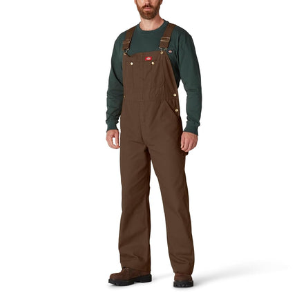 Dickies Mens Bib Overalls, Rinsed Timber, 48W x 32L US