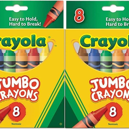 Crayola Ceras de 8 unidades - Tamaño Jumbo (muy grandes), paquete de 2