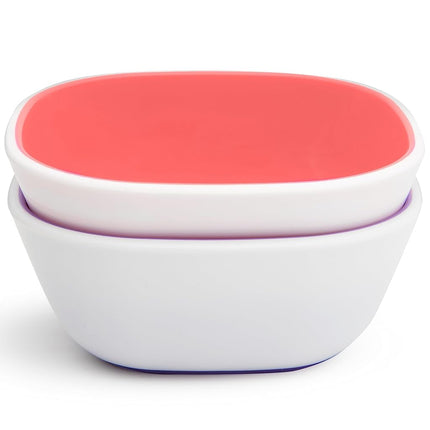 Munchkin Splash Kids Plates and Bowls Set, Set of 4, Pink/Purple
