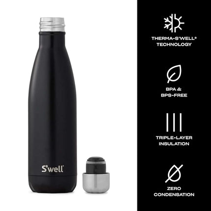 S'well Stainless Steel Water Bottle-17 London Chimney-Triple-Layered Vacuum-Insulated Containers Keeps Drinks Cold for 36 Hours and Hot for 18-BPA-Free-Perfect for the Go, 17 fl oz