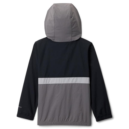 Columbia Youth Boys Spire Valley Windbreaker, Lightweight Windbreaker Jacket, Black/City Grey/Columbia Grey, XS