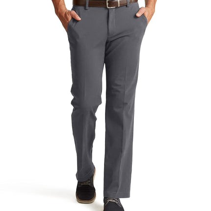 DOCKERS Men's Straight Fit Workday Khaki Smart 360 Flex Pants (Regular and Big & Tall), Burma Grey (Waterless), 40W x 30L