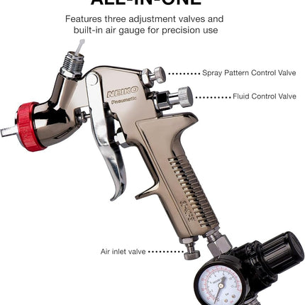 Neiko 31216A HVLP Gravity Feed Air Spray Gun | 2.0mm Nozzle Size 600cc Aluminum Cup