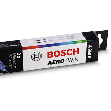 Bosch Wiper Blade Aerotwin A969S, Length: 550mm/550mm − Set of Front Wiper Blades - Only for Left-Hand Drive (EU)