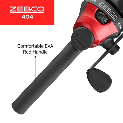 Zebco 404 Spincast Freshwater Combo, 2.8:1 Gear Ratio, 0 Bearings, 6' Length 2pc, 8-12 lb Line Rating, Right Hand, Multi, One Size (1545C602M.NS3)