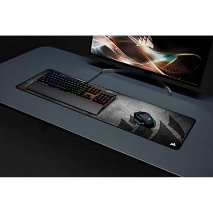 Corsair MM300 PRO Premium Spill-Proof, Stain-Resistant Cloth Gaming Mouse Pad (93 x 30 cm Surface, Micro-Weave Fabric, 3 mm Thick Plush Rubber, Durable Anti-Fray Edges) Extended, Black/Grey