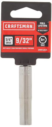 CRAFTSMAN Deep Socket, SAE, 1/4-Inch Drive, 9/32-Inch, 6-Point (CMMT43574),Full Polish