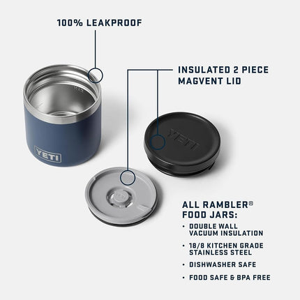 YETI Rambler 8 oz Food Jar, Vacuum Insulated, Stainless Steel, with Airtight Lid, Rescue Red