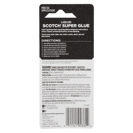 Pegamento líquido Scotch Super Glue, 2 g, 1 paquete (AD118D)