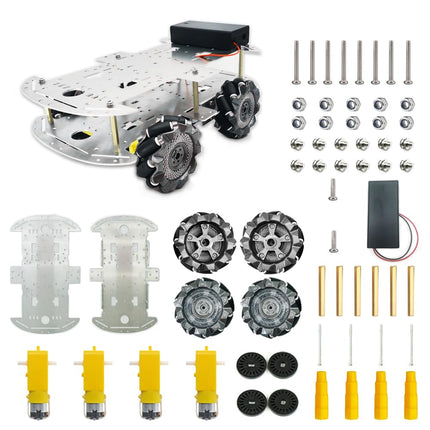 DWWTKL DIY Mecanum Wheel Car Kit with Metal Chassi