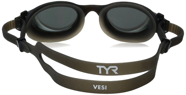 Lunettes de natation TYR Vesi profil bas avec miroirs, unisexe adulte - Argent/Noir/Noir, taille M