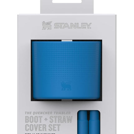 STANLEY Quencher Boot and Straw Cover Cap | Anti-Slip Silicone Protector for 40 oz Tumbler with Handle | Accessory Set for Stainless Steel Drinking Cup | Azure