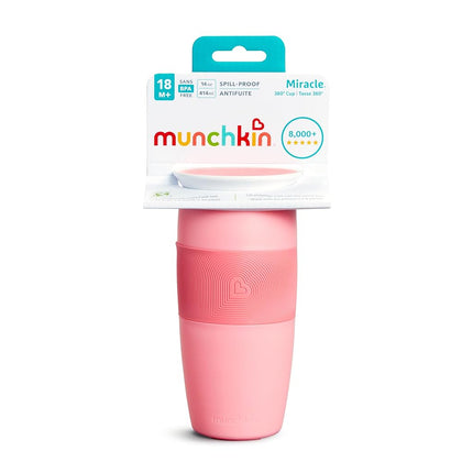 Munchkin Miracle 360 Sippy Cup, 14 Ounce, 1 Pack, Pink