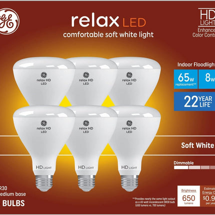 AONELAS GE Relax 6-Pack 65 W Equivalent Dimmable S