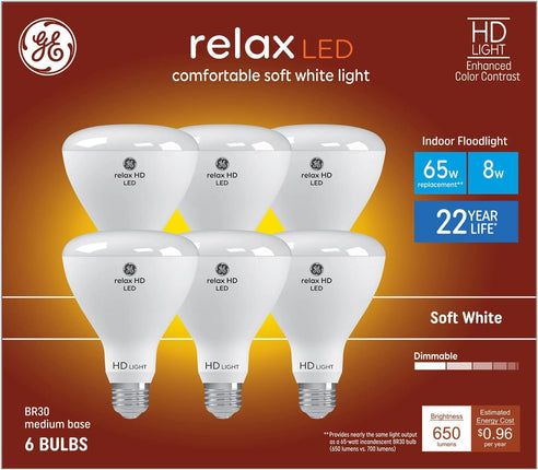 AONELAS GE Relax 6-Pack 65 W Equivalent Dimmable S