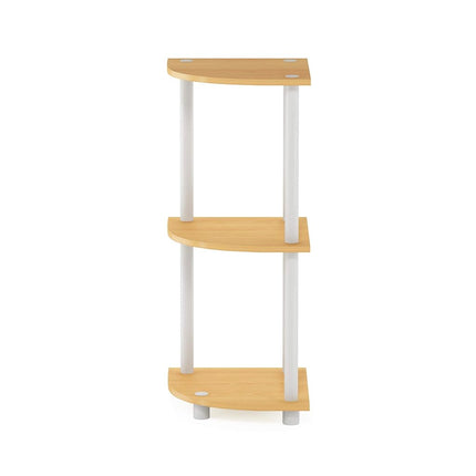 Furinno TURN-N-TUBE 3-Tier Corner Shelf, Bookcase, Beech