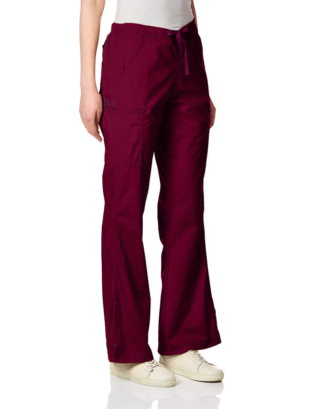 WonderWink 5308TWINXST WonderFLEX Pantalon évasé Grace pour femme, couleur lie-de-vin, taille XS-Grand