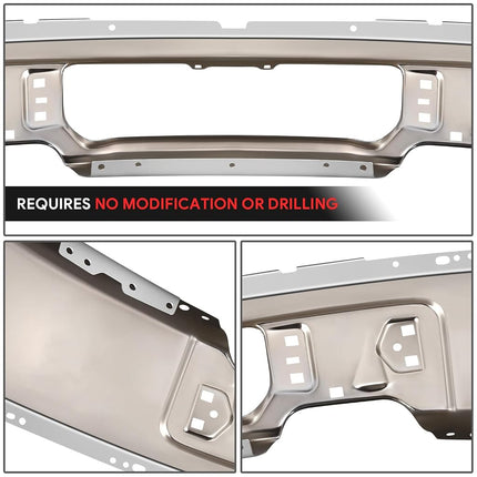 DNA MOTORING Parachoques delantero compatible con Ford F-150 09-14, sin recorte para faros antiniebla, cromado, BUMP-F-F15009-FB-02-CH