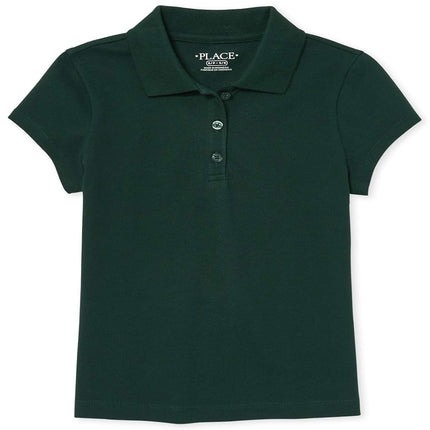 The Children's Place Girls' Uniform Pique Polo, Spruce Shade, XX-Large