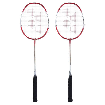 YONEX ZR 100 Light Aluminium Blend Badminton Racquet with Full Cover (Red/Red) - Set of 2