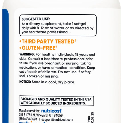 Nutricost Licopeno (50 mg) 120 Cápsulas, Sin Gluten, Sin OGM y Apto para Vegetarianos