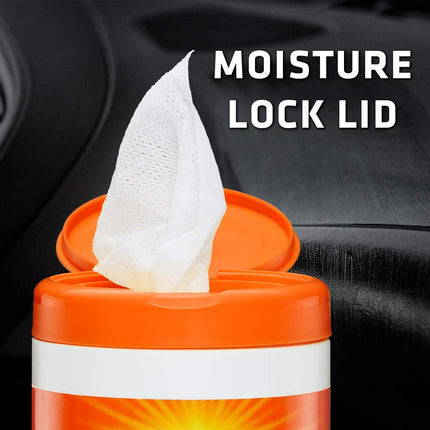 Armor All Orange Cleaning Wipe Plastic Canister - 25 Sheets, (Pack of 6)