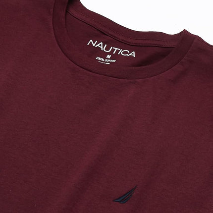Nautica Men's Short Sleeve Solid Crew Neck T-Shirt, Royal Burgundy, XXXL