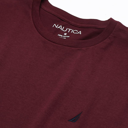Nautica Men's Short Sleeve Solid Crew Neck T-Shirt, Royal Burgundy, XXXL