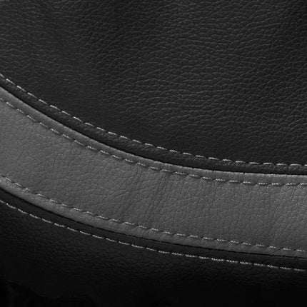 Motor Trend Gray Faux Leather Car Seat Covers for Front Seats – Automotive Bucket PU Leather Seat Covers for SUV Made for Vehicles with Removable Headrests, Interior Covers for Car Truck Van SUV