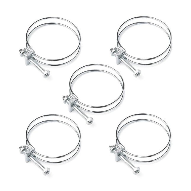 POWERTEC 70197 2-1/2" Wire Hose Clamp, 5 Pack