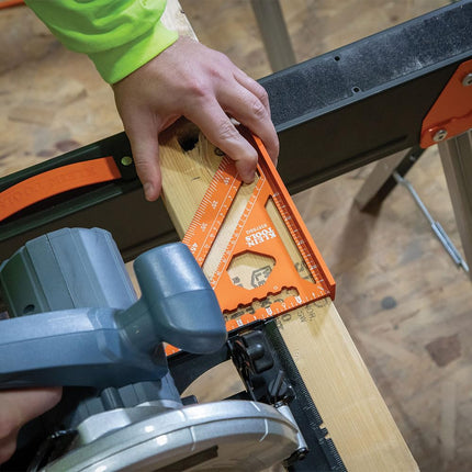 Klein Tools 9357SSQ Rafter Square, 7-Inch, Double Laser Etched Aluminum, Multi-Functional, Carpenter Measuring Layout Tool, Triangle Ruler for Woodworking